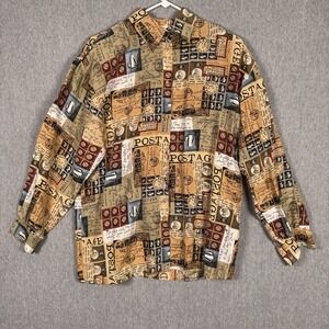 Vintage IShyu Silk Blouse Women 6 Shoulder Pads Abstract Art Regal Trendycore